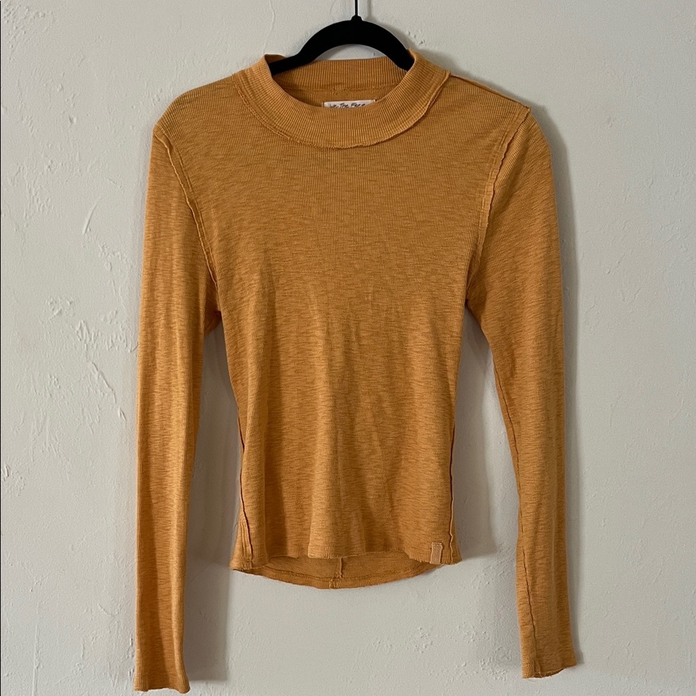 We The Free Yellow Long Sleeve Top Open Back Cotton